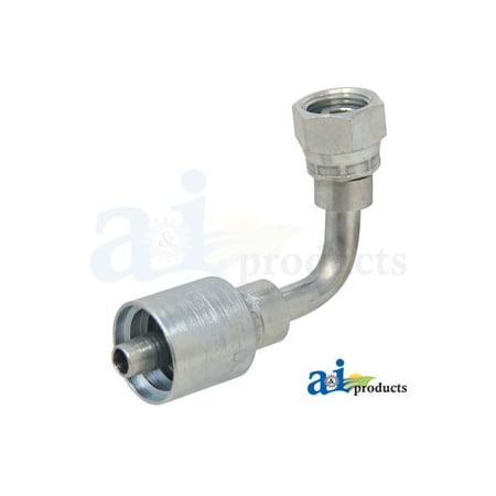 A & I Products Din Light 24 degree Seat 90 degree Female Swivel O-Ring 4" x3" x1" A-F-DL9006-12-18-W